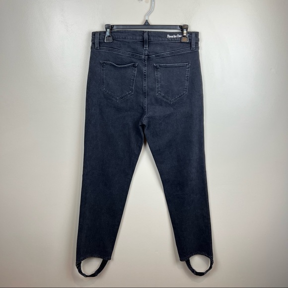 NEW Favorite Daughter The Evelyn High Rise Slim Straight W/ Stirrup in Storm - Picture 6 of 8